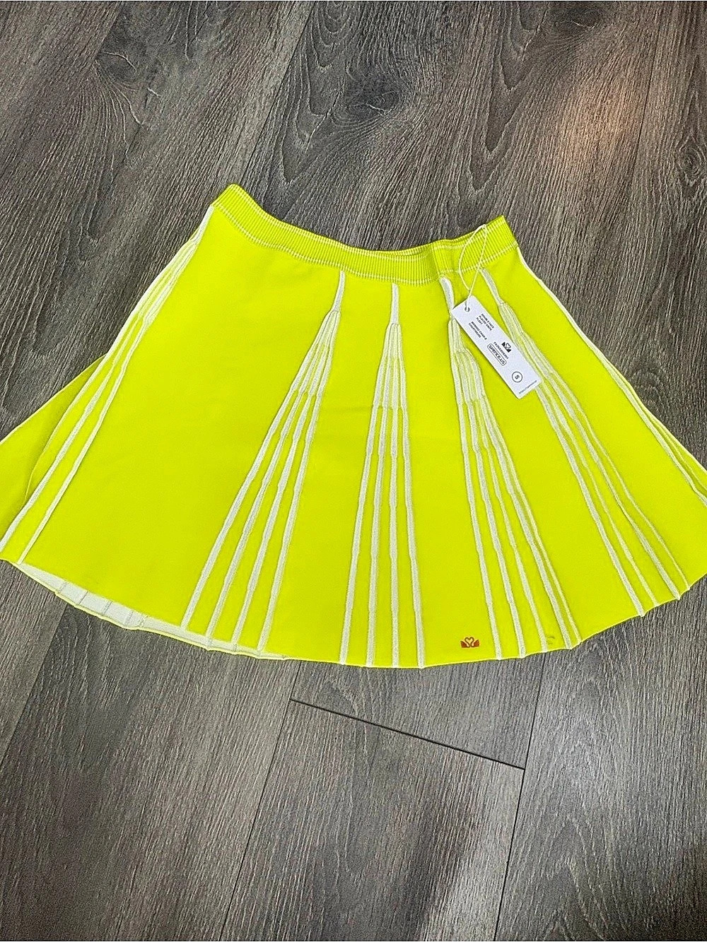 Nagnata The SuperNova Skirt Striped Skirt in Yellow & White Size XS NWT